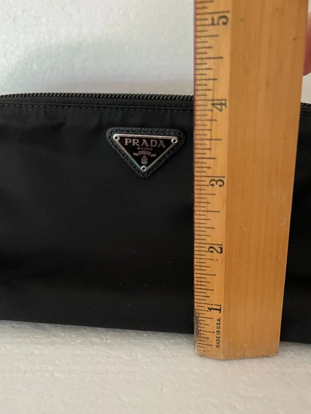 Prada Black Nylon Wristlet Pouch Authentic